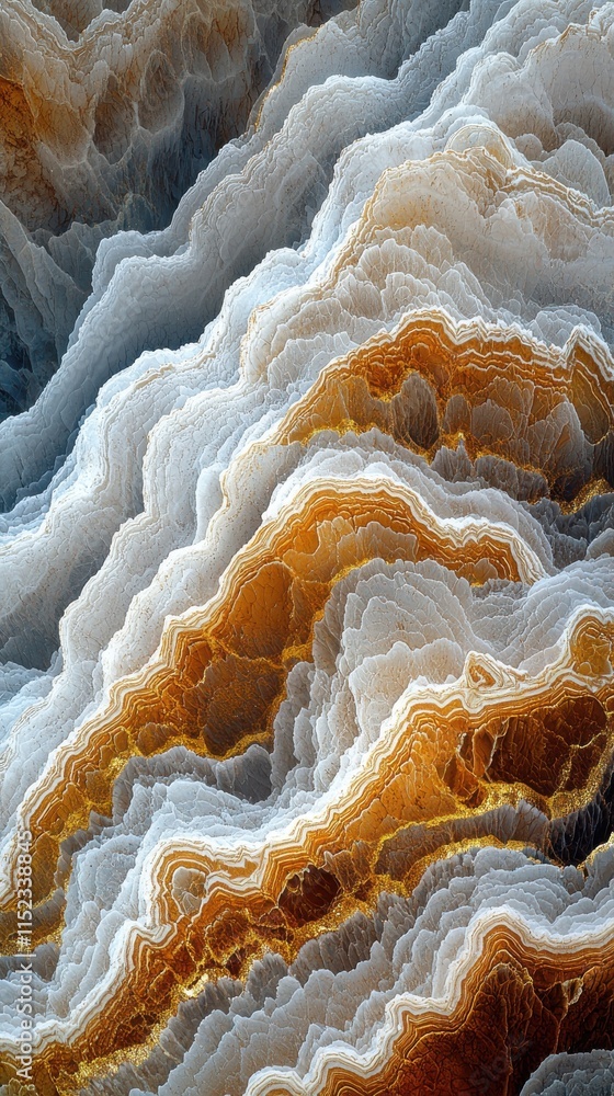 Aufkleber abstract mocha mousse layered rock formations in nature close-up view textured geological patterns
