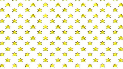 Comic glitch pixelated Star Shape Pattern on white background, digital rotating geometric shapes transforming. Fast movement of modern cartoon funny background animation with glitch moving effect