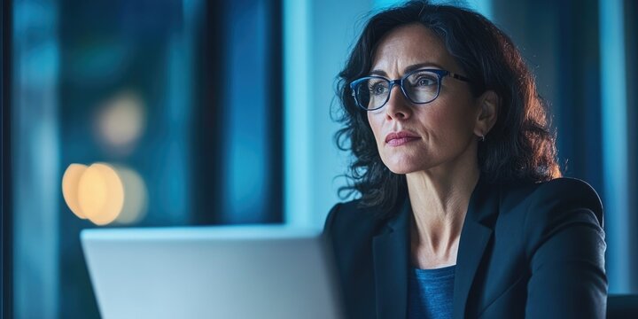 Intense Businesswoman at Work