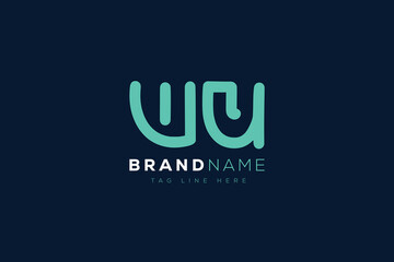 W and U logo design.  WU abstract Letters Logo Monogram. This logo design is the process of creating a visual symbol that represents a brand, company, or individual.