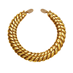 Obraz premium Gold Necklace isolated On White Background: Elegant Jewelry Display With Simple And Sophisticated Design