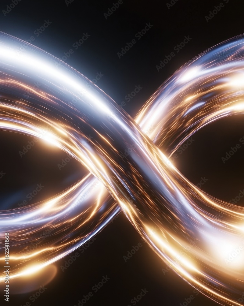 Poster dynamic neon pathways intertwining abstract design digital art futuristic environment close-up view 