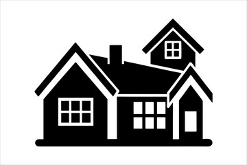 Simple monochrome house icon set