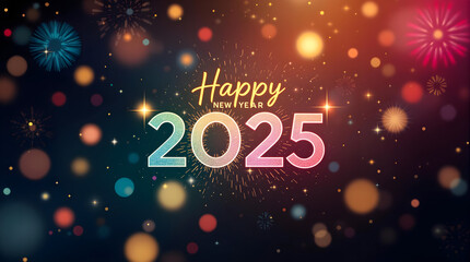 Happy New Year 2025 Fireworks Celebration