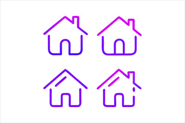 Simple monochrome house icon set