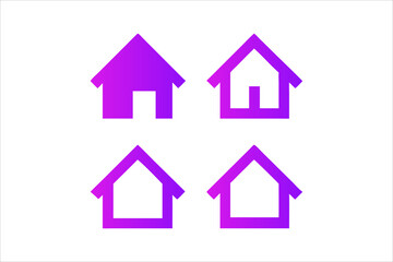 Simple monochrome house icon set