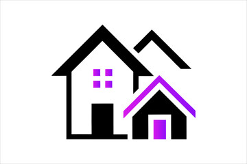Simple monochrome house icon set