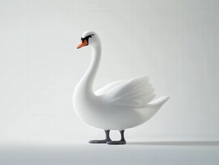 Obraz premium a single white swan
