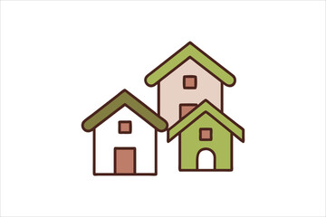 Simple monochrome house icon set