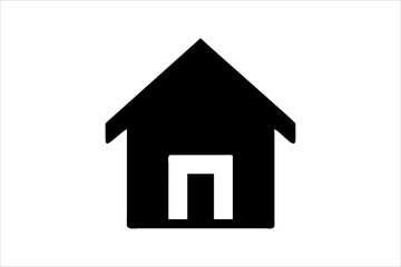 Fototapeta premium Simple monochrome house icon set