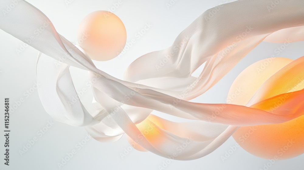Poster abstract memorial art installation featuring suspended elements in modern gallery exploring emotion 