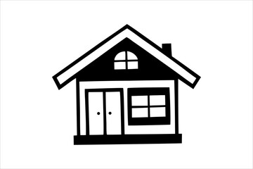 Simple monochrome house icon set