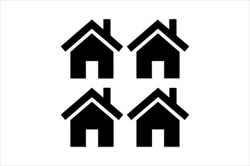 Simple monochrome house icon set