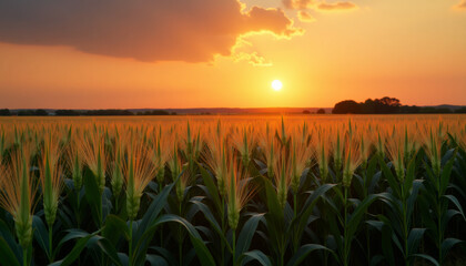 Golden Wheat Field at Sunset