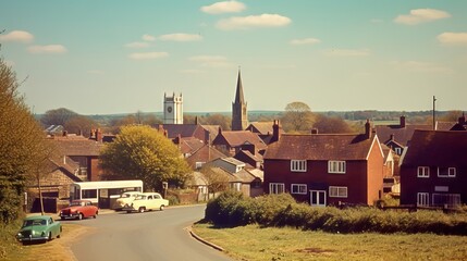  A small town in England. The photo was taken in 1970. The photo was taken from a distance.