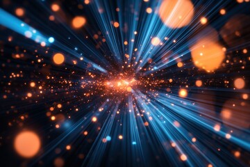 abstract background with light trails and bokeh effects