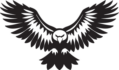 Fototapeta premium A black and white logo type eagle silhouette design