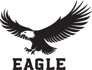 Obraz premium A black and white logo type eagle silhouette design
