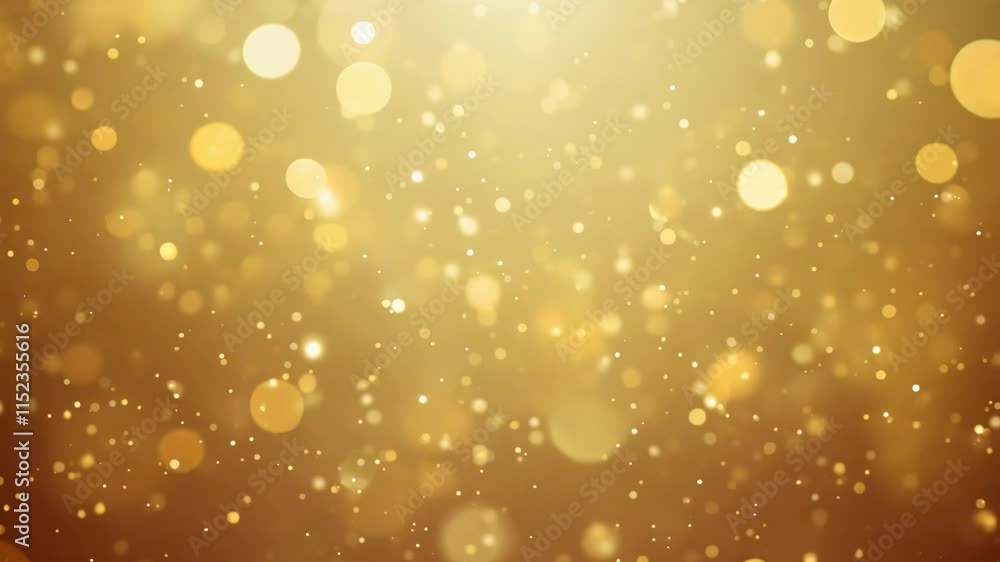 Poster seamless abstract background with bokeh golden lights and floating particles