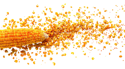 Golden Corn on Fire with Grunge Texture and Holiday Vibes