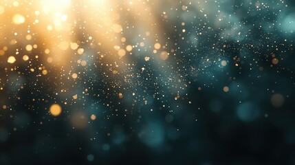Obraz premium Beautiful golden and blue bokeh background with shimmering light effects