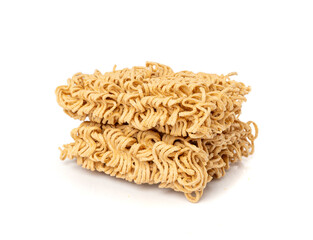 Raw Instant Rye Noodles Isolated, Dry Ramen Noodle, Uncooked Korea Vermicelli, Fast Chinese Pasta