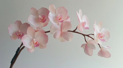 pink orchid flowers on a branch