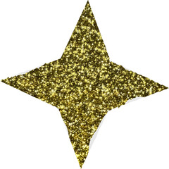 Textured torn star paper with glitter, retro vintage elegant shining element scrapbook Collage