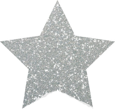 Textured torn star paper with glitter, retro vintage elegant shining element scrapbook Collage