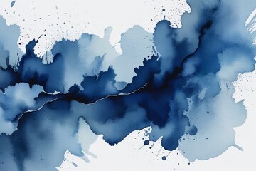 arafed image of a blue and white painting with a black border