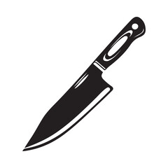 Fototapeta premium Simple Black and White Chef's Knife Illustration