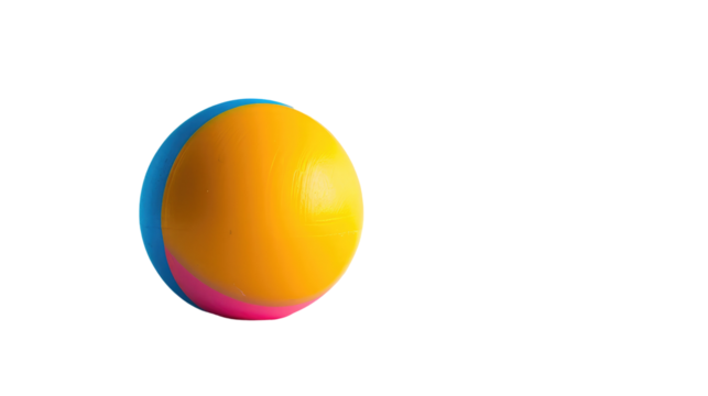 A brightly colored stress ball isolated background