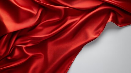 Obraz premium Vivid red blank flag with smooth texture on a bright white background