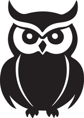 A black and white logo type owl silhouette design