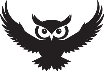 Fototapeta premium A black and white logo type owl silhouette design
