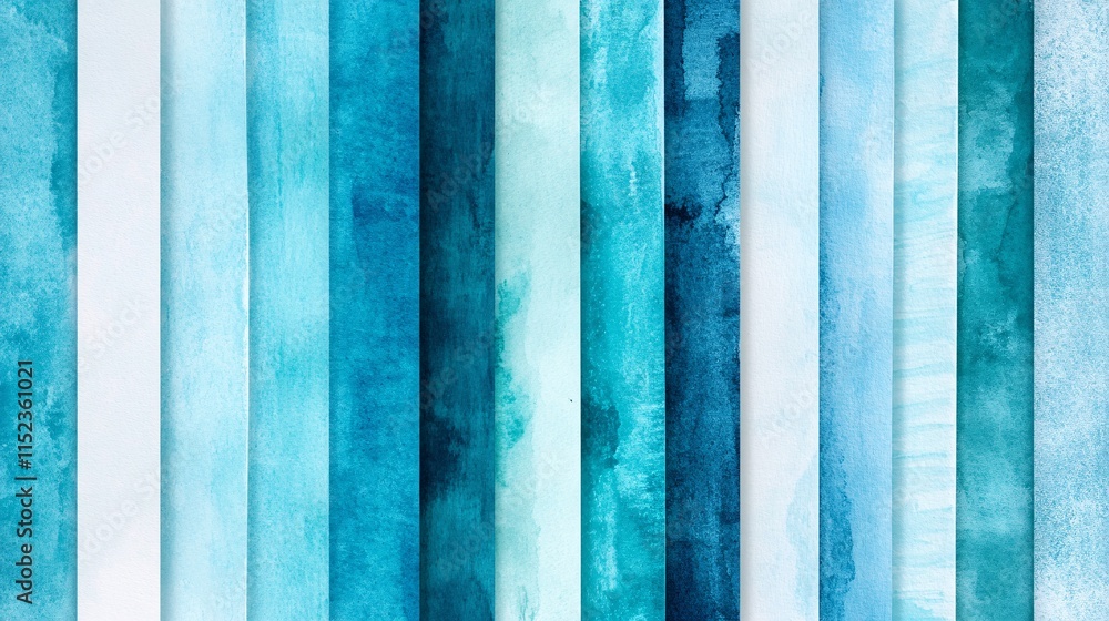 Poster an abstract watercolor pattern featuring varying shades of blue, creating a calming and serene atmos