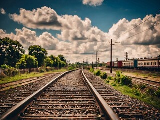 Fototapeta premium railway in the countryside