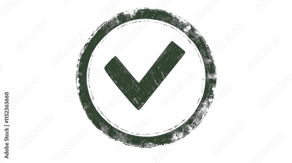 Poster a check mark design representing confirmation or agreement set against a minimalist backdrop