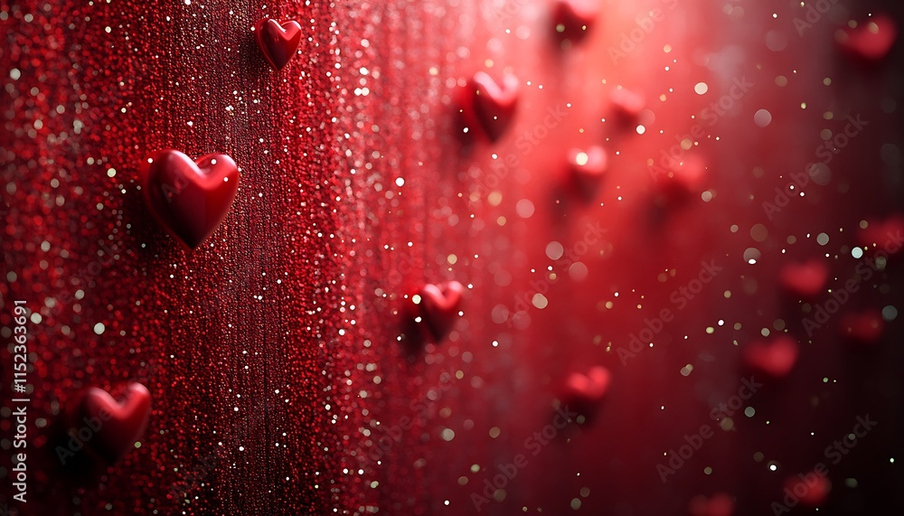 Poster a red heart shaped object with small dots.