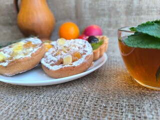 piece of delicious cake on a white plate. High quality photos