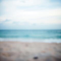 bokeh blue of  Seascape abstract beach background blur bokeh light of calm sea and sky focus on sand foreground  abstract bokeh light background bright   emotional harmonious vignette 