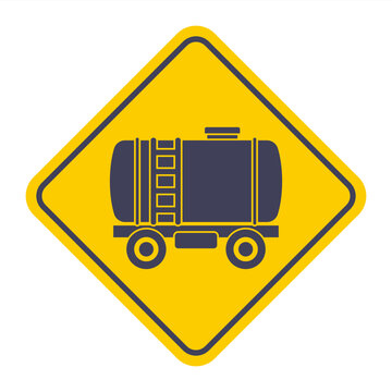 yellow sign tank wagon warning clip art preview