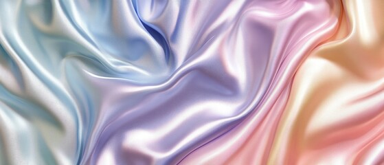 Luxurious Pastel Satin: Soft, Flowing Fabric in Tranquil Gradient Colors