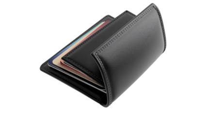 A classic black leather vailet 