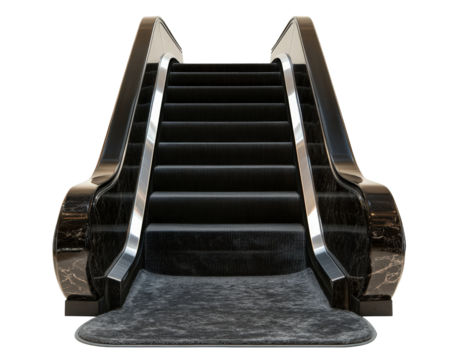 Isolated Black Modern Escalator