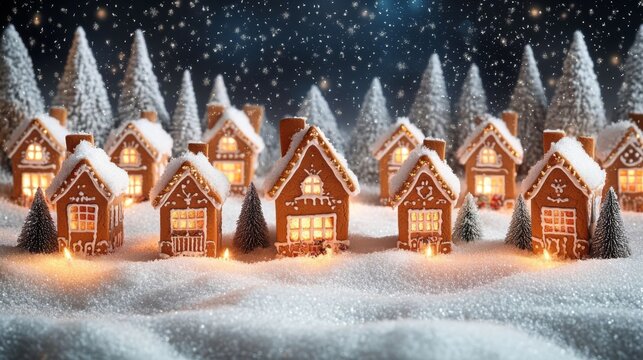 Magical snowy gingerbread cottages.