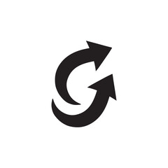 Dooble silhouette arrow  icon, Vector sign illustration on white background. 