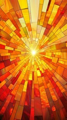 Vibrant sunburst of colorful glass.