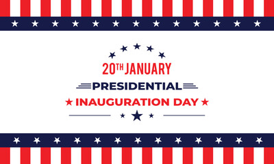 USA Presidential Inauguration Day Vector Illustration January 20 with USA Flag. Day of Patriotic Presidential Inauguration United States of America with Stars