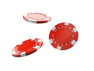 Isolated Three Red Casino Chips